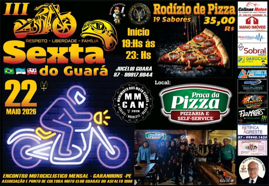 Amanhã na Praça da Pizza “A Sexta do Guará”