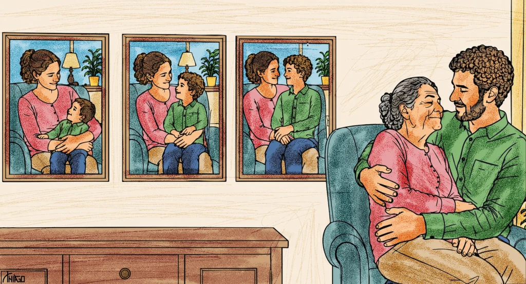 Essa charge do JC de Thiago Lucas reflete o que é ser mãe e o que é ser filho(a)