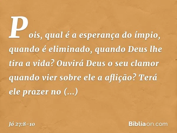 A falsa esperança do ímpio