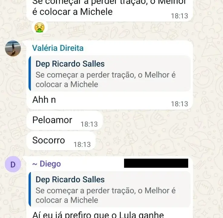 Em grupo, bolsonaristas debatem substituição de Flávio por Michelle, após áudio pedindo recursos para Vorcaro