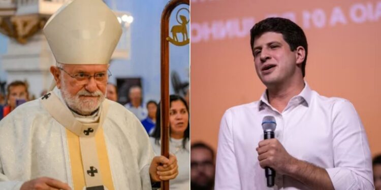 CHEGA DE PROMESSAS: Bispo cobra promessa feita por João Campos de restauração da Basílica do Carmo durante celebração no Recife