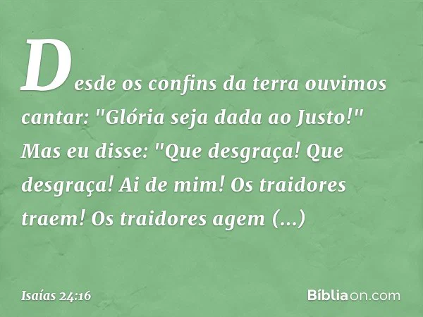 A Glória do Senhor ecoará por toda a terra