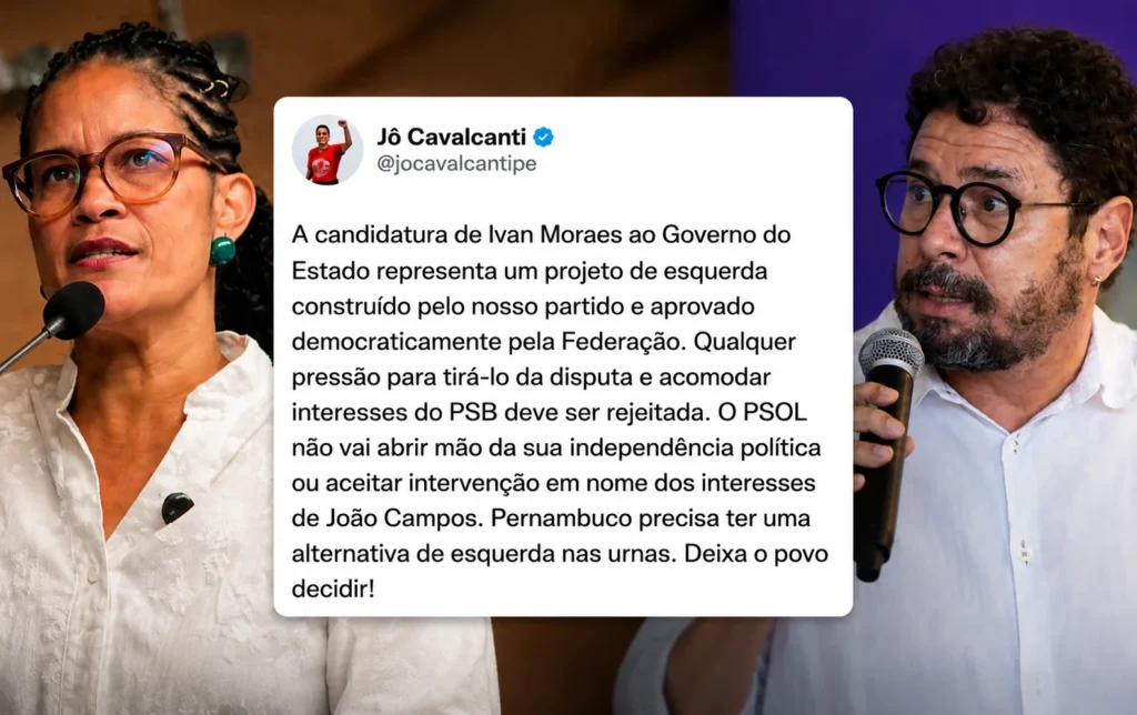 MAIS UMA TENTATIVA DE JOÃOZINHO DO PSB: PSOL denuncia tentativa de João Campos de retirar candidatura de Ivan Moraes