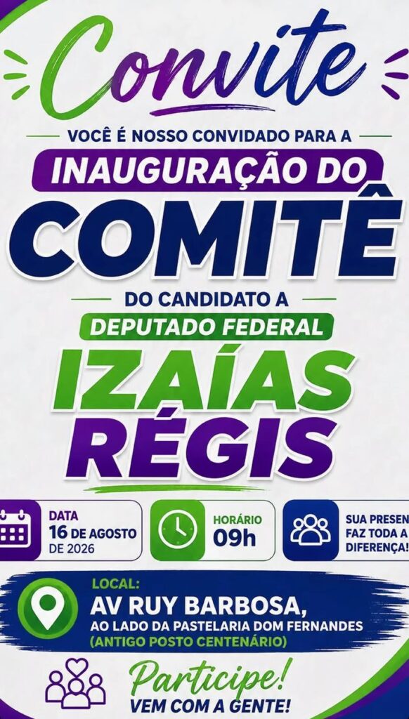 É hoje o grande adesivaço de Izaias Régis rumo a vitória