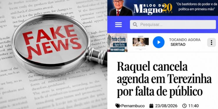 JORNALISMO EM PROL DE JOÃO E PSB: Campanha de Raquel desmente mais uma fake news de Magno Martins