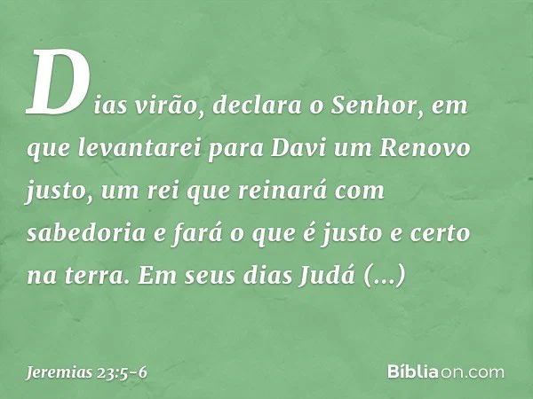 O SENHOR é a Nossa Justiça