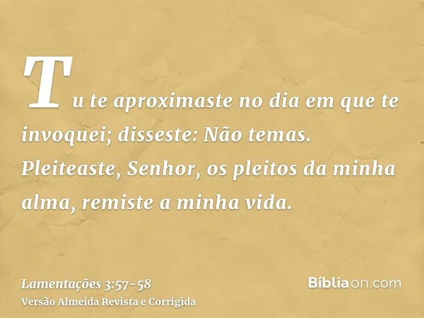 Deus se aproximou e disse: Não temas