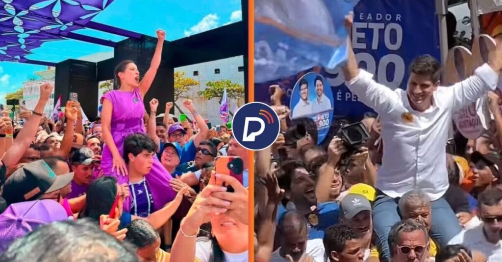 Convenção de Raquel Lyra registra maior engajamento nas redes sociais do que a de João Campos.