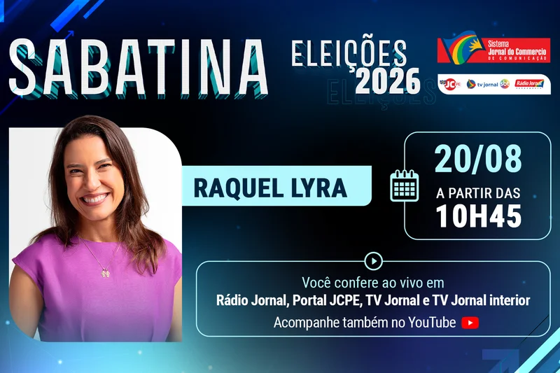 Ao vivo: Raquel Lyra encerra série de sabatinas com candidatos ao Governo de Pernambuco no SJCC