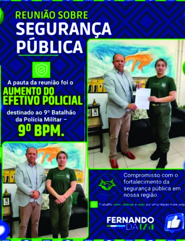 Vereador Fernando da Iza solicita aumento do efetivo do 9º BPM de Garanhuns em reunião sobre segurança com a presença da Tenente-coronel Marina Wanderley de Carvalho