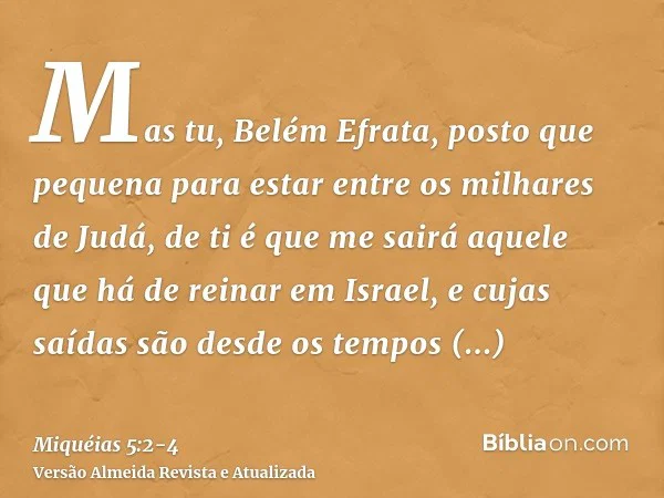 De Belém virá o Rei Eterno