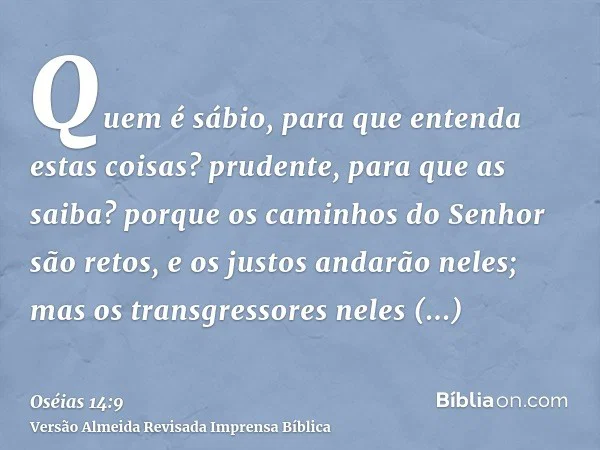 Os caminhos do SENHOR são retos